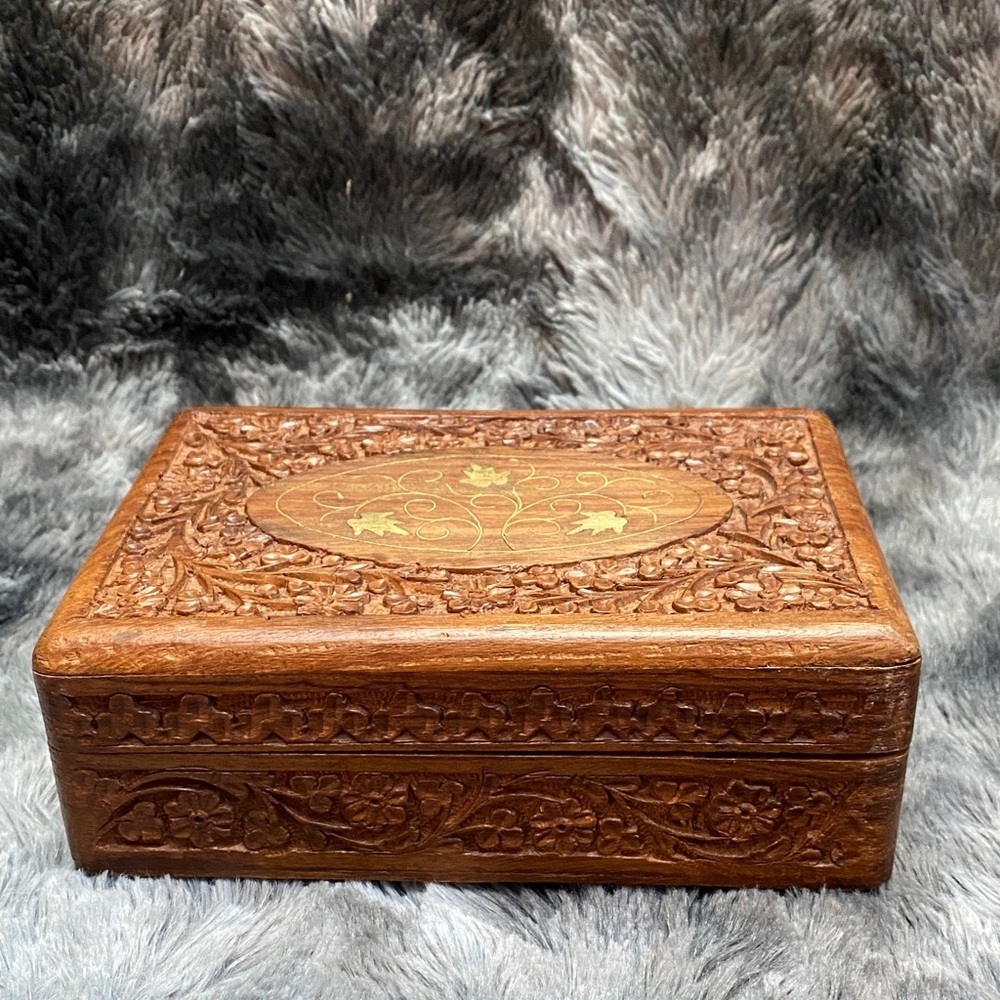 Intricately Carved Wooden Box